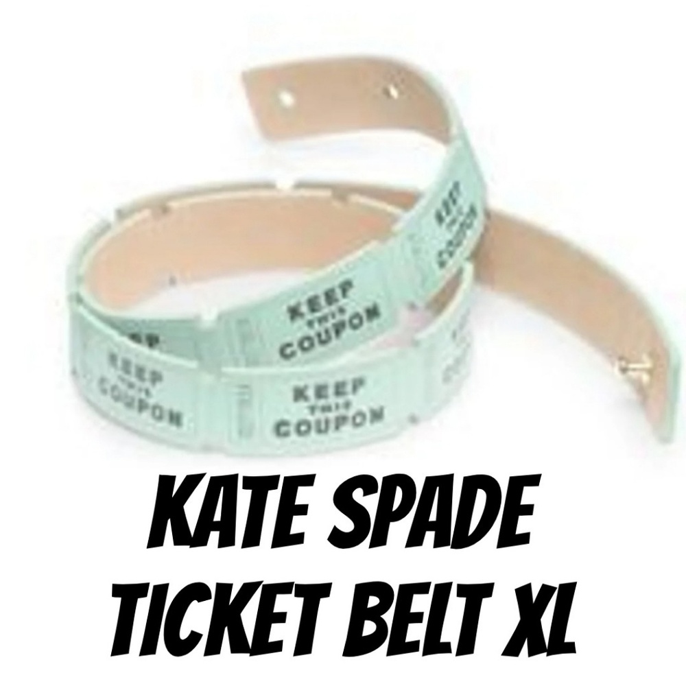 KATE SPADE NY LEATHER TICKET ROLL BELT XL 🎟 RARE
